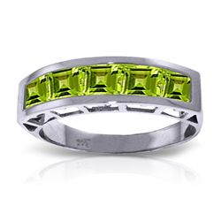 14K White Gold 2.25ct Square Peridot Ring