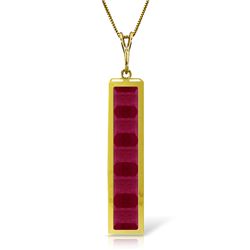 14k Solid Gold 2.50ct Ruby Necklace