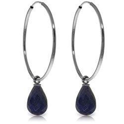 14k Gold 6.60ct Sapphire Hoop Earrings