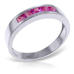 14k White Gold 0.60ct Pink Topaz Ring