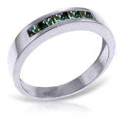 14k White Gold 0.60ct Green Sapphire Ring