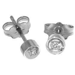 14k White Gold 0.03ct Diamond Stud Earings