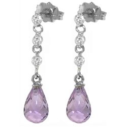 14k 3.0ct Amethyst with Diamond Chandelier Earrings