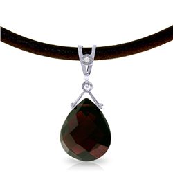 14K White Gold 6.5ct Garnet & Diamond Necklace