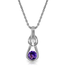 14K White Gold .65ct Round Amethyst Infinity Necklace