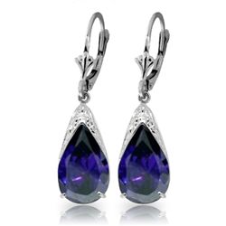 14k Gold 9.30ct Sapphire Teardrop Earrings