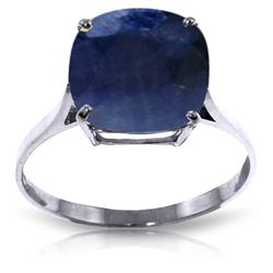 14K White Gold 4.83ct Cushion Sapphire Ring