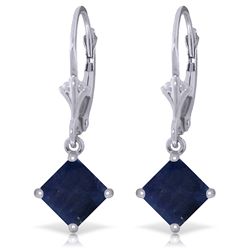 14k White Gold 2.90ct Sapphire Dangle Earrings