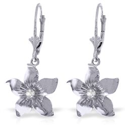 14k White Gold 0.10ct Diamond Flower Earrings