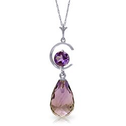 14k White Gold Amethyst 'C' Necklace