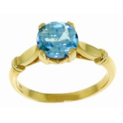 14k Yellow Gold 1.15ct Blue Topaz Solitaire Ring