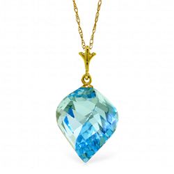 13.90ct Spiral Blue Topaz Necklace in 14k Yellow Gold