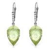 Image 1 : 14k WG 19.0ct Green Amethyst & Diamond Earrings