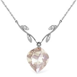 14k WG 12.80ct White Topaz & Diamond Necklace