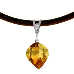 14K White Gold 11.75ct Citrine & Diamond Necklace