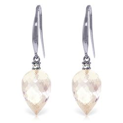 14k WG 24.50 White Topaz & Diamond Earrings