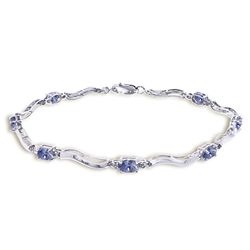 2.0ct Tanzanite Tennis Bracelet in 14k White Gold