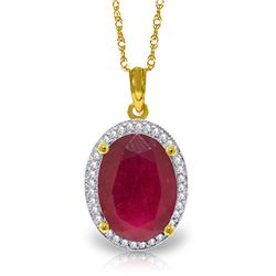 14k Solid Gold 7.75ct Ruby & diamond Necklace