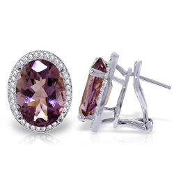 10.56ct 14k White Gold Amethyst Diamond Earrings