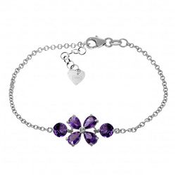 14K WG 2.15ct PEAR & ROUND AMETHYST BRACELET