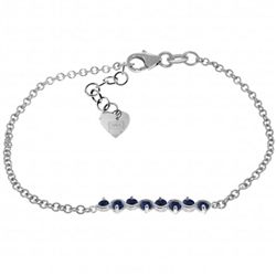 14K White Gold 1.55ct Round Sapphire Bracelet