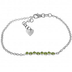 14K White Gold 1.55ct Round Peridot Bracelet