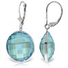 Image 1 : 14K White Gold 46.0ct  ROUND Blue Topaz EARRING