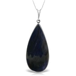 14K White Gold 21.00ct Pear Checkboard Sapphire Necklace