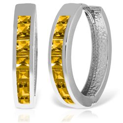 14K White Gold 1.20ct Citrine Huggie Earring