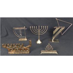 5 Chanukah Menorahs: Old, Traditional, Modern, 14K GP
