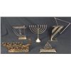 Image 1 : 5 Chanukah Menorahs: Old, Traditional, Modern, 14K GP