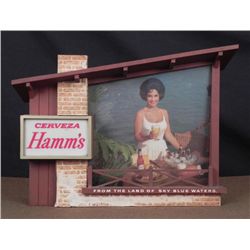 VINTAGE ELECTRIC HAMM'S CERVEZA BEER ADVERTISING SIGN