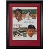 Image 1 : Hank Aaron 755 Signed Print w/ Babe Ruth Hirsh -Framed