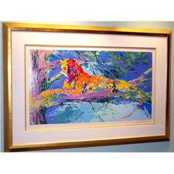 Kenya Leopard By Leroy Neiman Framed Museum Quality