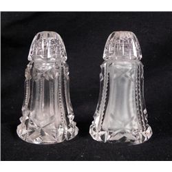 Pair of Antique Cut Glass Salt & Pepper Shakers