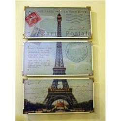 Large Post Script Eiffel Tower Carte Postale (3 panels)