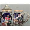 Image 3 : 4 GERMAN BEER MUGS WITH COLORGUL SCENES-