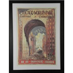 Chicago 1933 Worlds Fair Century Art Poster Framed