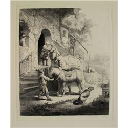 Rembrandt THE GOOD SAMARITAN Etching