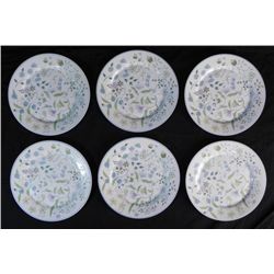 6 Pc Spode England Bone China Afton Y8212 10 1/2 Plates