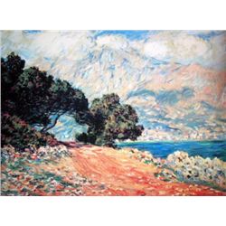 Cap Martin by Monet Numbered Giclee 17x22 1/2 On Canvas