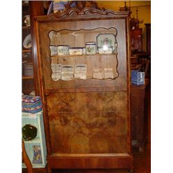 French burled walnut curio cabinet circa 1860