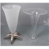 Image 1 : 2 Large Decorative Vases Crystal & Frosted Glass