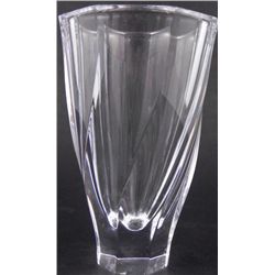 Heavy Crystal Vase w/Subtle Twist Pattern Octagonal Top