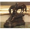 Image 1 : Attractive Bronze Sculpture Cowboy and Horse