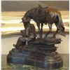 Image 3 : Attractive Bronze Sculpture Cowboy and Horse