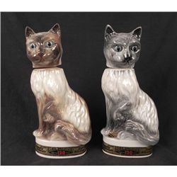 2 Jim Beam Vintage Cat Decantors from 1967