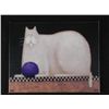 Image 1 : Cat With Purple Ball Daniel Kessler Print Canvas Art