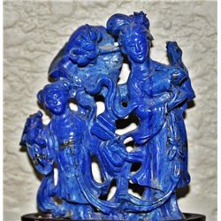 Lapis Lazuli carving on wooden base