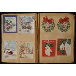 Big Vintage Scrapbook 1930s-50s Christmas Card Lot 400+